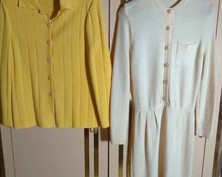 Vintage St John Creme Dress Saks Fifth Avenue St John Collection 2 Pcs Suit