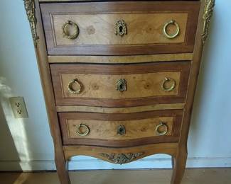 Antique Louis XV Style Marble Top Cabinet