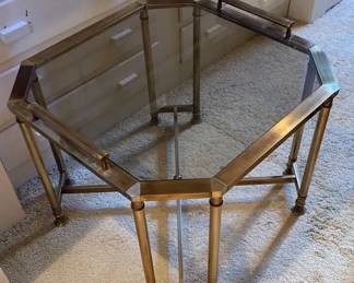 Brass And Smoked Glass Table