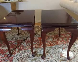 Vintage Pair Of Cherry Wood Queen Ann Georgian Tea Tables