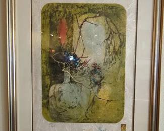 Vintage Original Lithograph By Lebadang Branches Signed  Numbered