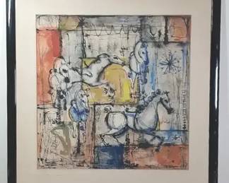 Lois Marshall Horses Watercolor Painting