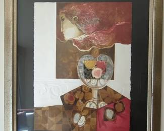 Vintage1990 Sunol Alvar Perspectiva Con Imagen Embossed Print Signed 15 90