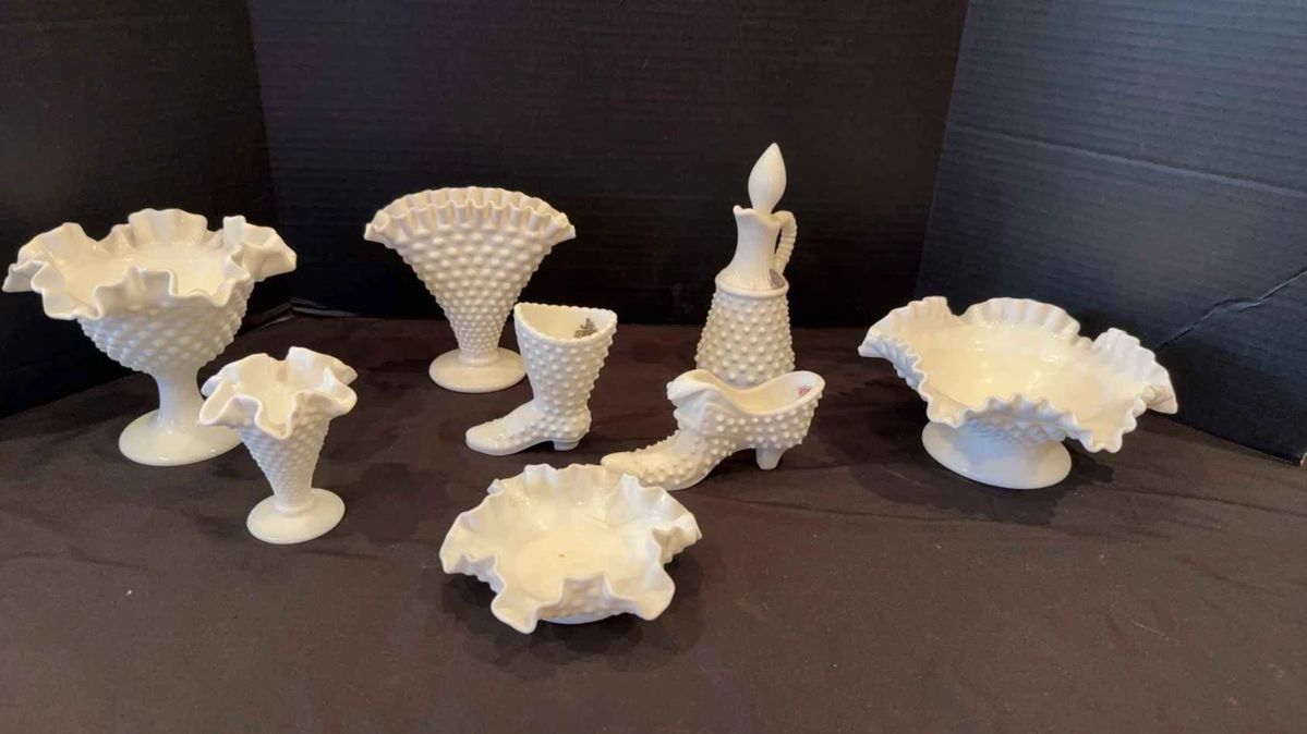 001 Beautiful Fenton Milk Glass And More