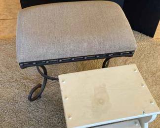 Three Step Stools And One Cushioned Foot Stool