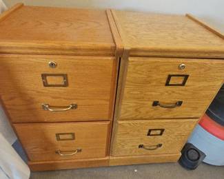 Double Wood Filing Cabinet