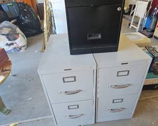 Three 2 Drawer Filing Cabinets