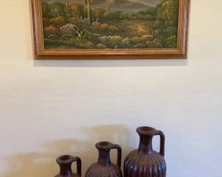 004 Three Water Vases Decor And Painting On Canvas