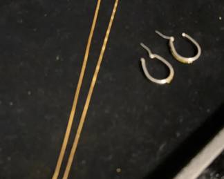 14K Gold Chain And Earrings