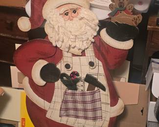 Wooden Santa Decor 