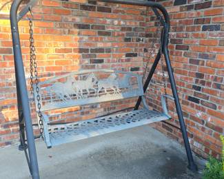 Cast Iron Horse Themed Swing with Steel Frame 