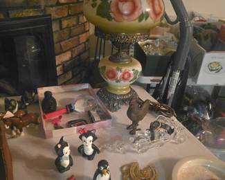 Vintage Parlor Lamp and Salt and Pepper Shakers