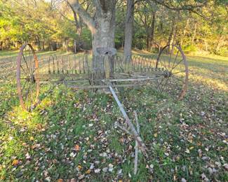 antique horse-drawn hay rake