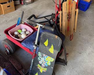 Flexible Flyer Sled, Skate Board