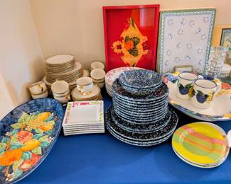 #90  Lenox "McKinley" China - 45pc   $150                                       #91  Blue & White Japanese Dish Set - 17pc   $99