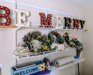 #63  Be Merry Lighted Sign  110"Wx4"Dx13"H   $65