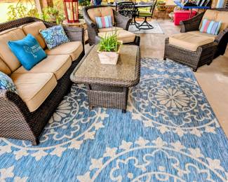 #66  Six Piece Patio Set: Sofa/Coffee Table/Chair & Ottoman/Chair & Ottoman   $599