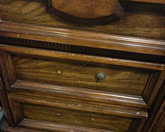 #50	Dresser with mirror (as-is handles/finish) 79x17x31-30x53	 $20.00