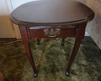 #48	Pair end tables with one drawer (as-is finish) 24x27x22	 $40.00