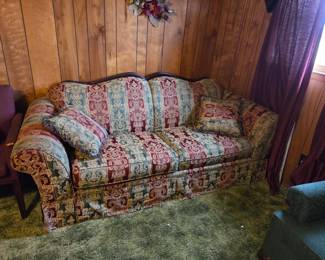 #39	Floral couch 88" (as-is initernal padding)	 $25.00
