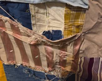 #77	Patchwork quilt 62x90 (tears see pictures)	 $35.00