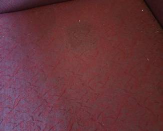 #38	Red wood and cloth chair (as-is) 	 $20.00