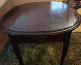 #48	Pair end tables with one drawer (as-is finish) 24x27x22	 $40.00