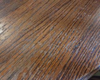 #60	Kitchen table wood with 1 leaf 2 captains chairs 4 regular chairs (as-is finish) 41" roundx 30" Leaf 20"	 $45.00