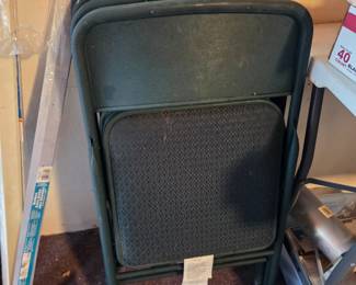 #12	Set of 4 green padded folding chairs	 $20.00