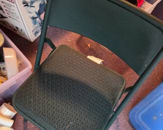 #12	Set of 4 green padded folding chairs	 $20.00