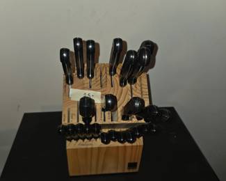 #21	Ronco Knife set with block	 $25.00