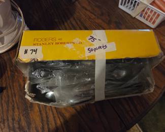#74	Rogers stainless 50 piece tableware pattern 762 Sir Mark	 $75.00