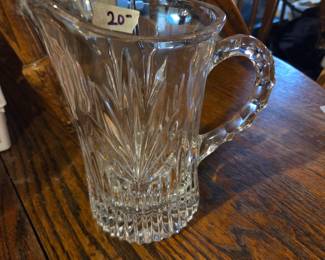 #76	Crystal pitcher 8"	 $20.00