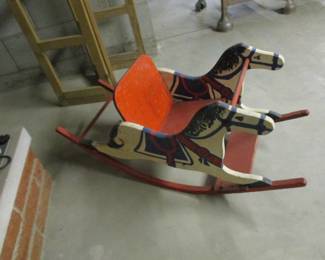 wood rocking horse