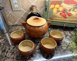Crock and bowls