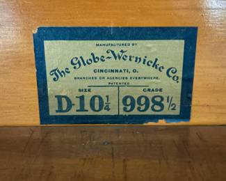 The Globe-Warwick Company D10.5 Barrister book case label. 