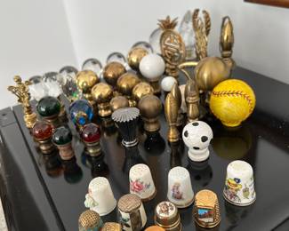 Vintage Lamp Finials                                                                                          Vintage Thimble Collection