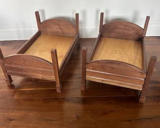 Handcrafted Walnut Doll [American Girl size] Furniture Twin Beds [un -bunked]