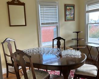 PA House Solid Cherry Admiral’s Oval Dining Table w/Queen Anne Legs (and 2 Leaves)