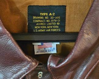 Avirex USA Type A-2 Leather Flight Bomber Jacket