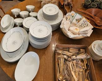 Noritake Chaumont and a 12-piece Setting Flatware Set