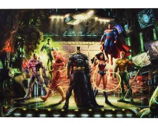 Kinkade Justice League Lithograph on Canvas