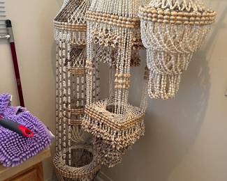 Vintage shell plant hangers