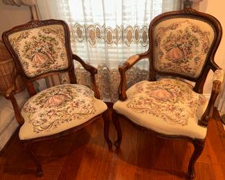 Pair of French arm chairs 