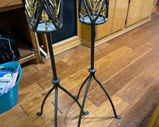 Heavy iron candle holders
