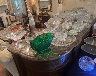 Thomasville marble top cabinet