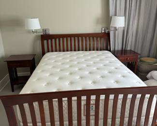 Ethan Allen Queen bed frame and side tables. Sealy posture pedic Queen mattress