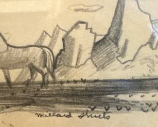 Closeup of Millard Sheets signature.