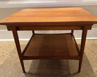 Moreddi end table. Drawer slides both direction. Teak. Design by Kristensen and Tomassen