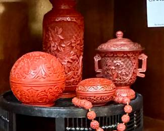 Vintage Chinese Cinnabar